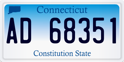 CT license plate AD68351