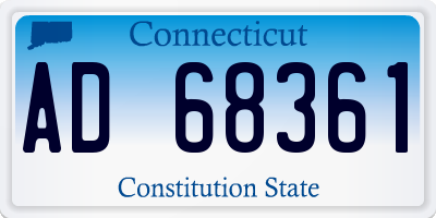 CT license plate AD68361