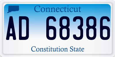 CT license plate AD68386