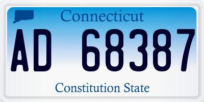CT license plate AD68387