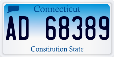 CT license plate AD68389