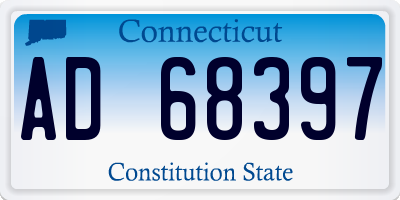 CT license plate AD68397