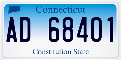 CT license plate AD68401