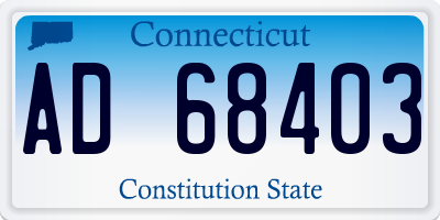 CT license plate AD68403