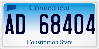 CT license plate AD68404