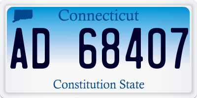 CT license plate AD68407
