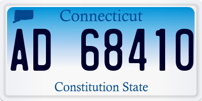 CT license plate AD68410