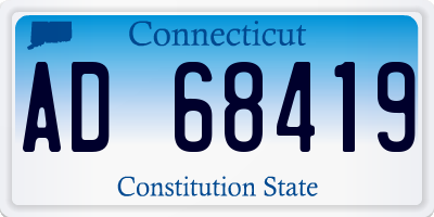 CT license plate AD68419