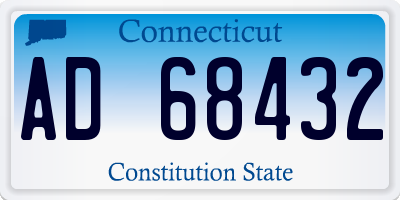 CT license plate AD68432