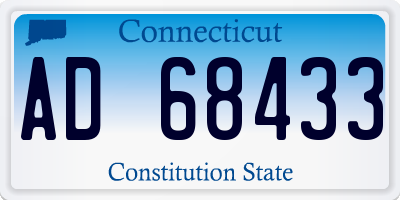 CT license plate AD68433