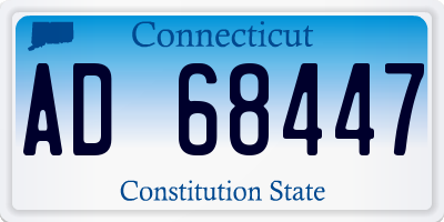 CT license plate AD68447