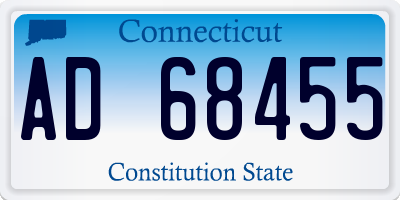 CT license plate AD68455