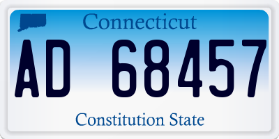 CT license plate AD68457