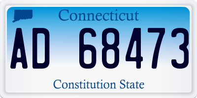 CT license plate AD68473