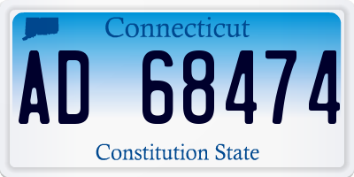 CT license plate AD68474