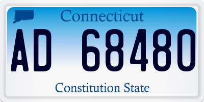 CT license plate AD68480