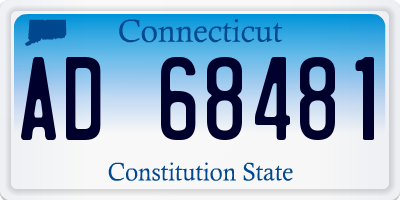 CT license plate AD68481