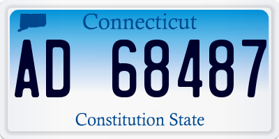 CT license plate AD68487