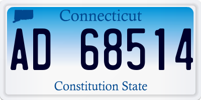 CT license plate AD68514