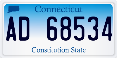 CT license plate AD68534