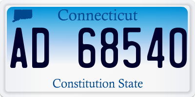 CT license plate AD68540