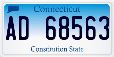 CT license plate AD68563