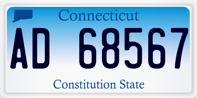 CT license plate AD68567