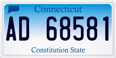 CT license plate AD68581