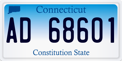 CT license plate AD68601