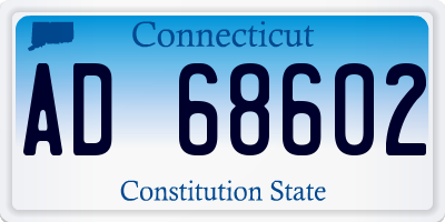 CT license plate AD68602