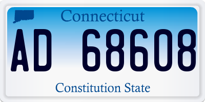 CT license plate AD68608