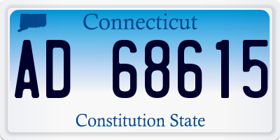 CT license plate AD68615