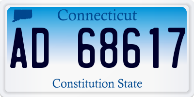 CT license plate AD68617