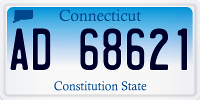 CT license plate AD68621