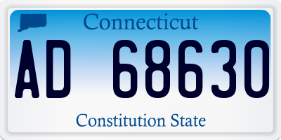 CT license plate AD68630