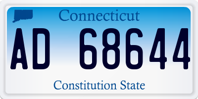 CT license plate AD68644