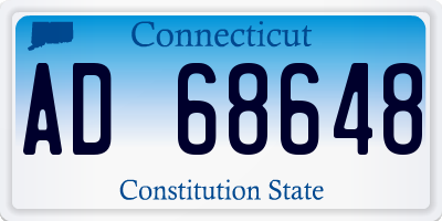 CT license plate AD68648