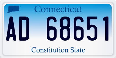 CT license plate AD68651