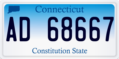 CT license plate AD68667
