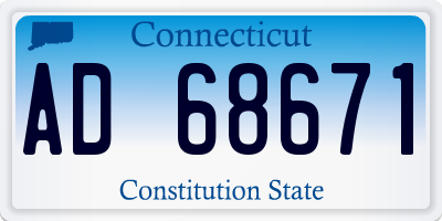 CT license plate AD68671