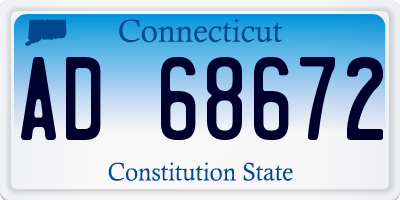 CT license plate AD68672