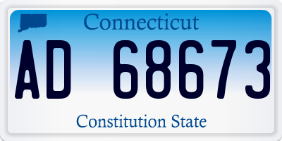 CT license plate AD68673