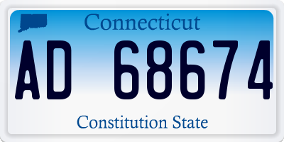 CT license plate AD68674