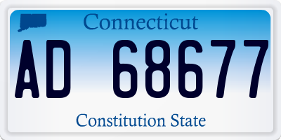 CT license plate AD68677