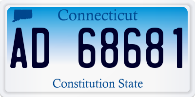 CT license plate AD68681