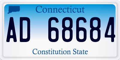 CT license plate AD68684