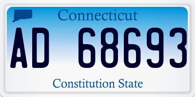 CT license plate AD68693