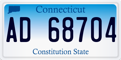 CT license plate AD68704