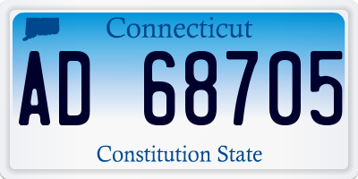 CT license plate AD68705