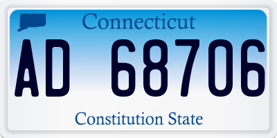CT license plate AD68706